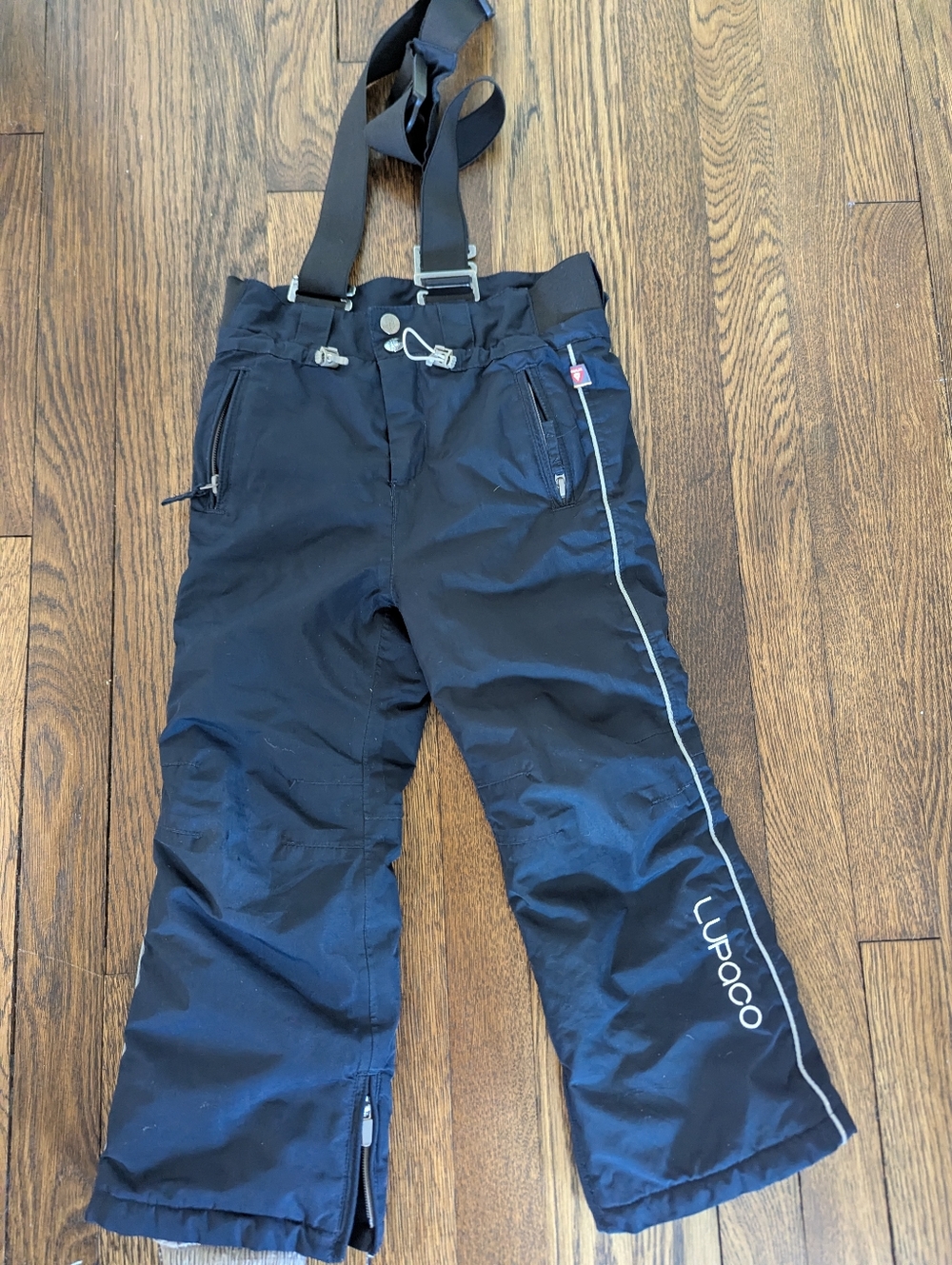 Lupoco Munich Kids 104/110 Black Ski Pants with Removable Suspenders